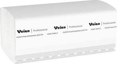 Бумажные полотенца Veiro Professional Comfort V-сложения 1-сл / KV210