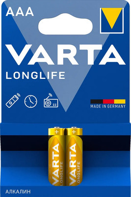Комплект батареек Varta Longlife AAA / V04103113412 (2шт)