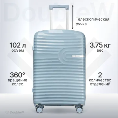 Чемодан на колесах DoubleW Tero (L, голубой)