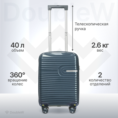 Чемодан на колесах DoubleW Tero (S, синий)