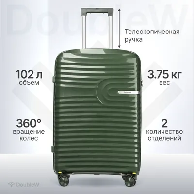Чемодан на колесах DoubleW Tero (L,зеленый)