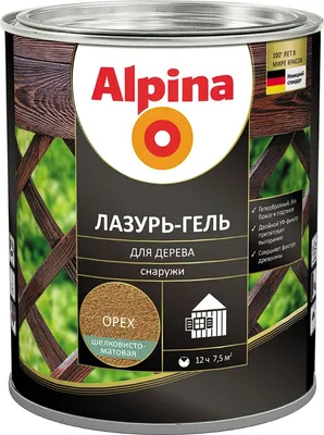 Защитно-декоративный состав Alpina Лазурь-гель (2л, орех)