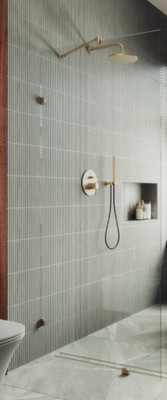 Душевая стенка MaybahGlass 89x195 / MGD-260-2 (прозрачное стекло/бронза)