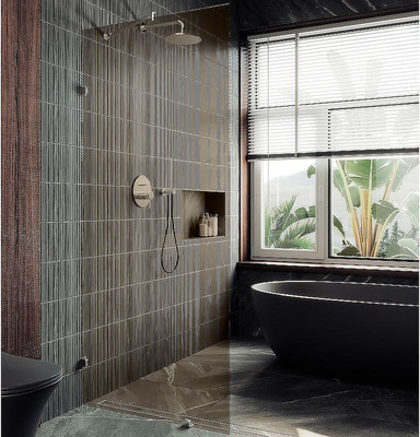 Душевая стенка MaybahGlass 89x195 / MGD-263-4 (бронзовое стекло/хром глянцевый)