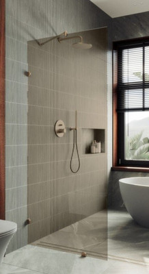 Душевая стенка MaybahGlass 89x195 / MGD-263-2 (бронзовое стекло/бронза)