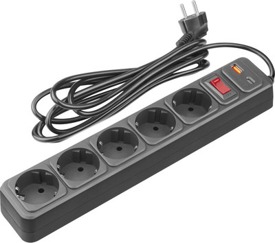 Сетевой фильтр Онлайт OSP-USB-05-300-ESC-3х0.75-BL / 90 884