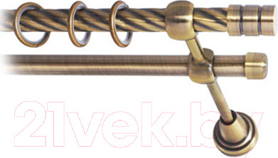 Карниз для штор Lm Decor Цилиндр 088 2р витой (антик, 1.6м)