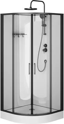 Душевая кабина AM.PM Above 90x90 / W9XC-401-9090BT (черный матовый/прозрачное стекло)