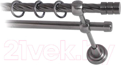 Карниз для штор Lm Decor Цилиндр 088 2р витой (антрацит, 3.6м)