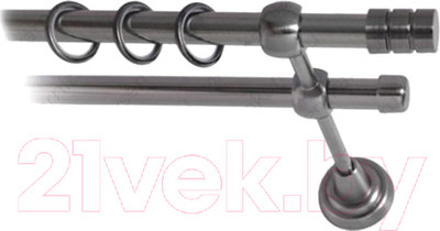 Карниз для штор Lm Decor Цилиндр 088 2р гладкий (антрацит, 3м)