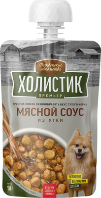 Лакомство для кошек Деревенские лакомства Мясной соус из утки (90г)