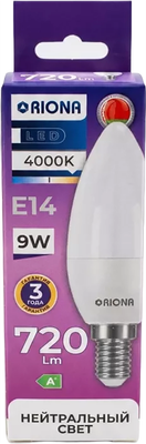 Лампа RIONA LED С37 9W 4000K E14