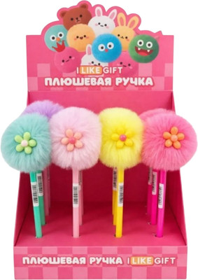 Набор шариковых ручек ILikeGift С помпоном Мягкий цветок K-DS66768 (16шт)
