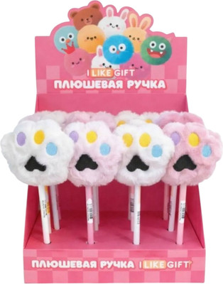 Набор шариковых ручек ILikeGift С помпоном Большая лапа K-DS66788 (16шт)