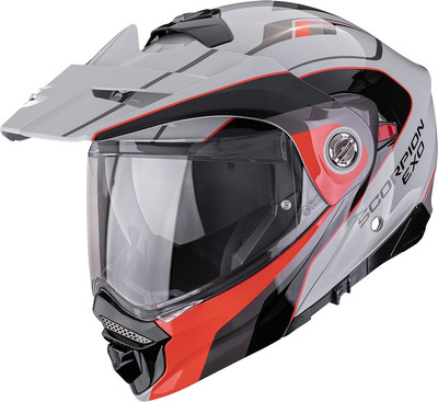 Мотошлем Scorpion Exo ADX-2 Kamps (L, серый/красный)