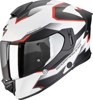 Мотошлем Scorpion Exo EXO-530 Air Clip (XL, белый матовый/черный/красный)