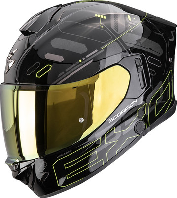 Мотошлем Scorpion Exo EXO-530 Air Fond (M, черный/желтый неон)