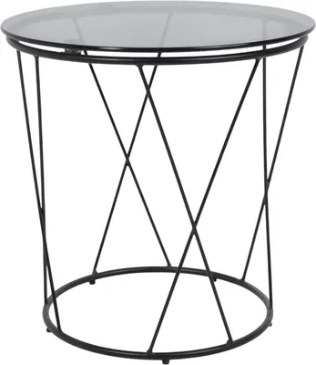 Журнальный столик AksHome Allure d 50x50 (тонированное стекло/черный)