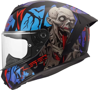 Мотошлем LS2 FF820 Rapid III Zombie II (XL, черный/красный/синий)