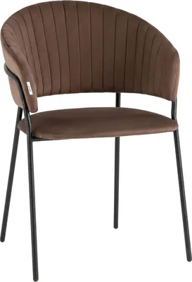 Стул Stool Group Бруно / AV 433-Sch-9005 (велюр коричневый/черный муар)