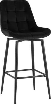 Стул барный Stool Group Флекс с поворотным механизмом / AV 405-N28-K14PM-9005 PP (велюр черный/черный муар)