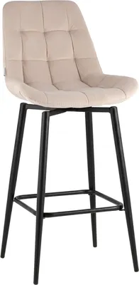 Стул барный Stool Group Флекс с поворотным механизмом / AV 405-N02-K14PM-9005 PP (велюр бежевый/черный муар)