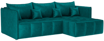 Диван угловой Mebel-Ars Гамлинг (бархат сине-зеленый Star Velvet 43 Black Green)