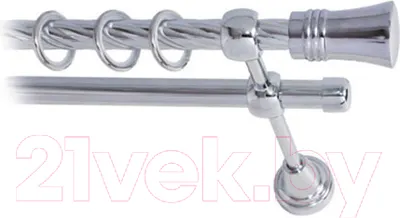 Карниз для штор Lm Decor Гиро 071 2р витой (хром, 2.8м)