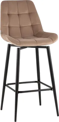 Стул барный Stool Group Флекс с поворотным механизмом / AV 405-N07-K14PM-9005 B (велюр капучино/черный муар)