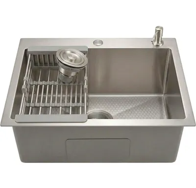 Мойка кухонная Wisent 6050D-114 / WS-36050D/W02-114 (с сифоном, дозатором и коландером)