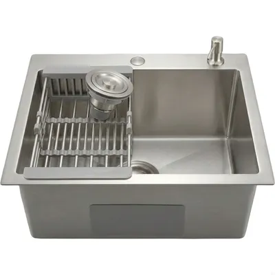 Мойка кухонная Wisent 6045-114 / WS-36045/W02-114 (с сифоном, дозатором и коландером)