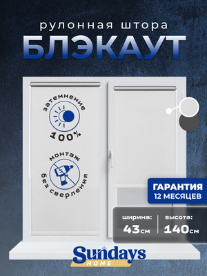 Рулонная штора Sundays Home LM 167-01 43x140 (белый)