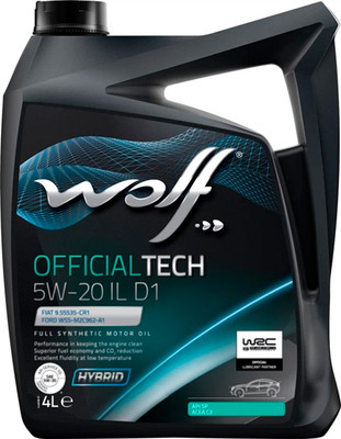 Моторное масло WOLF OfficialTech 5W20 IL D1 / 1054579 (4л)