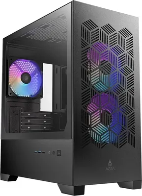 Корпус для компьютера AZZA Aerohex-M CSAZ-203A03M (черный, без БП)