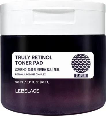 Пэд для лица Lebelage Truly Retinol Toner Pad (60шт)