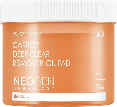 Пэд для лица NEOGEN Dermalogy Carrot Deep Clear Remover Oil Pad (60шт)