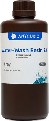 Фотополимерная смола для 3D-принтера Anycubic Water-wash 2.0 / SSX2GY-10 (1л, серый)