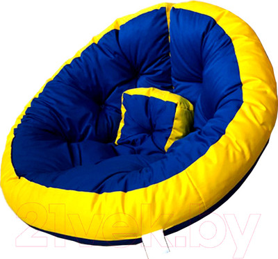 Бескаркасное кресло-трансформер Angellini 9с0013тр (L, синий/желтый)