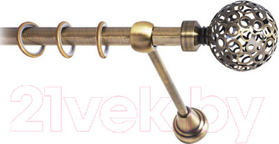 Карниз для штор Lm Decor Ажур 095 1р гладкий (антик, 1.8м)