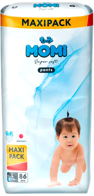 Подгузники-трусики детские Momi Super Soft Maxi Pack L 9-14кг (86шт)