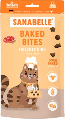 Лакомство для кошек Bosch Petfood Sanabelle Запеченные кусочки из свежей Говядины (55г)