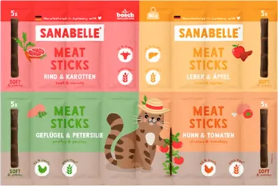 Лакомство для кошек Bosch Petfood Sanabelle Мини-мясные палочки Микс (40г)