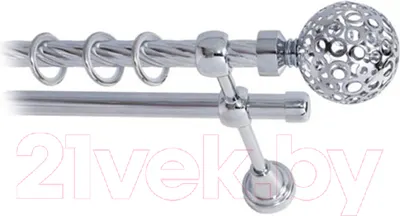 Карниз для штор Lm Decor Ажур 095 2р витой (хром, 2м)