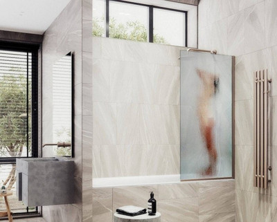 Стеклянная шторка для ванны MaybahGlass MGV-666-ФП014-2у (бронза)