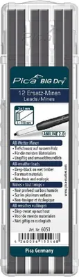 Грифели для строительного карандаша Pica Big Dry / 6051/SB (серый)