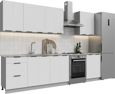 Кухонный гарнитур Кортекс-мебель Корнелия Марика 2.3 (белый софт/марсель)