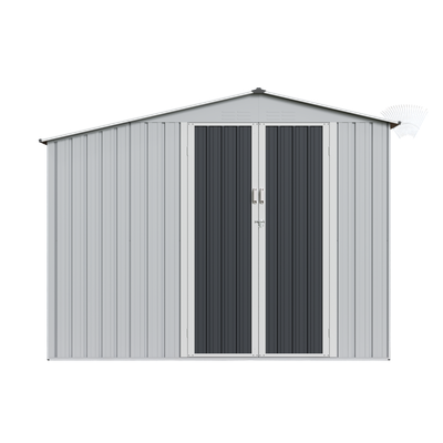 Сарай из металла Klesto MS-246W с дровницей (графит)