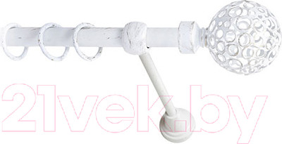 Карниз для штор Lm Decor Ажур 095 1р гладкий (белое золото, 1.8м)