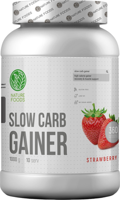 Гейнер Nature Foods Slow Carb Gainer Клубника (1000г)