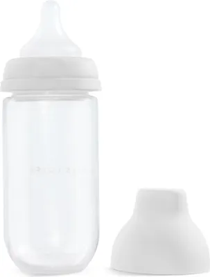Бутылочка для кормления Happy Baby с силиконовой соской / 10031 (250мл, light gray new)